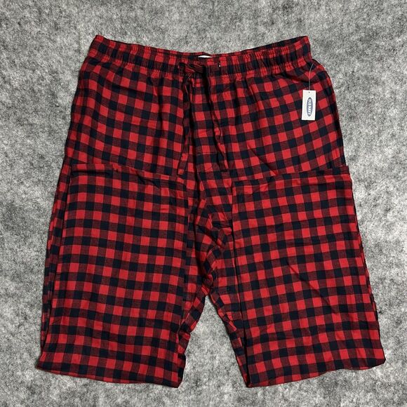 Old Navy Pajama Pants Men's L Fleece Red and Black Buffalo Check Plaid Comfy NWT - Picture 12 of 16